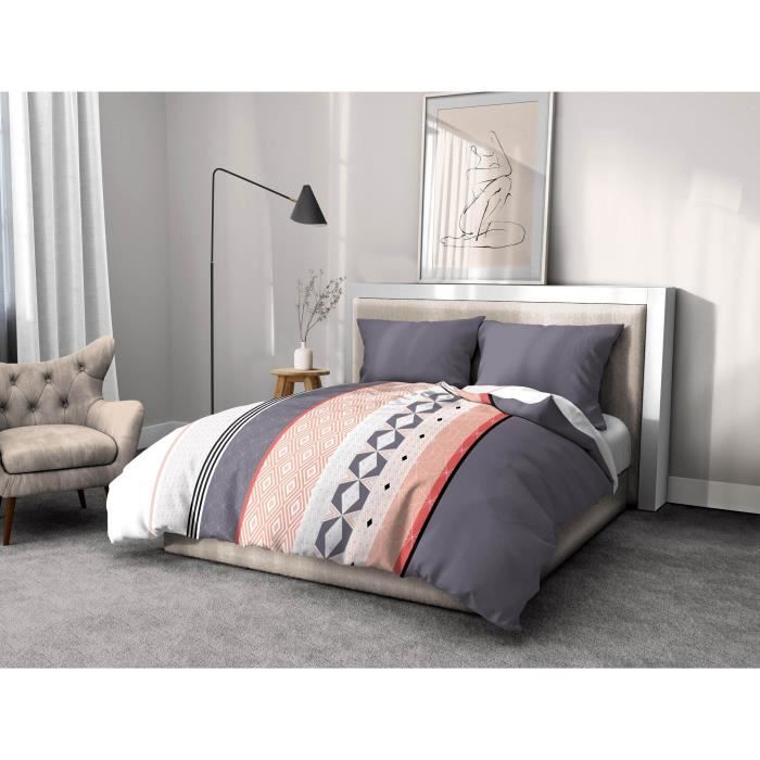 Set copripiumino in microfibra HOME PASSION BLING - 1 copripiumino 220 x 240 cm + 2 federe 63 x 63 cm - Blu