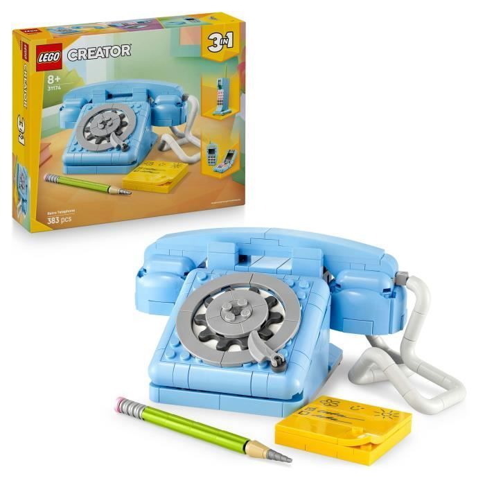 LEGO Creator 3 en 1 31174 Tel�fono Retro - Set de construcci�n para ni�os de 8 a�os en adelante