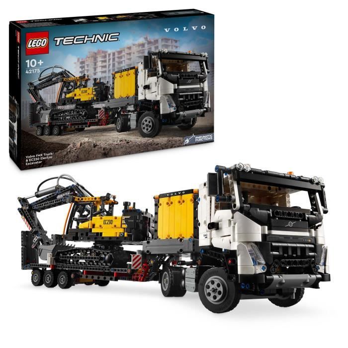 LEGO Technic 42175 Cami�n Volvo FMX y Excavadora El�ctrica EC230 - Set de veh�culos