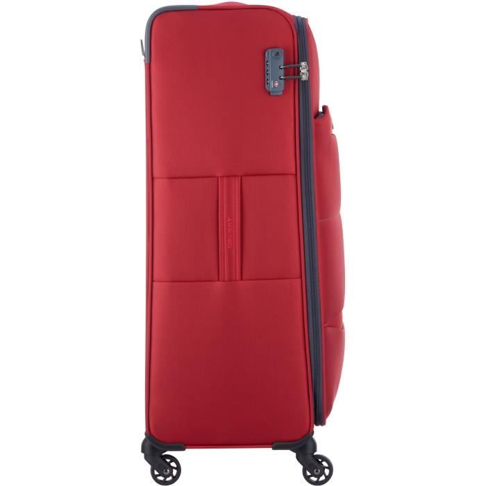 DELSEY - NEW EASY TRIP Valise Trolley 78 Cm 4 Roues TSA Rouge