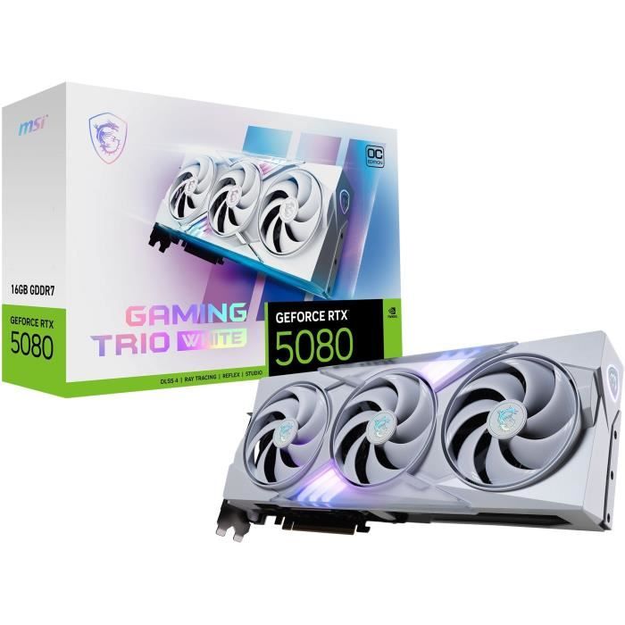 Scheda grafica - MSI - GAMING GEFORCE RTX 5080 16G TRIO OC WHITE NVIDIA 16 GB GDDR7