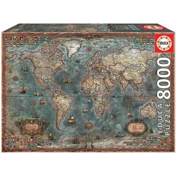 Puzzle 8000 pieces mappemonde historique - 18017 - EDUCA Borrás