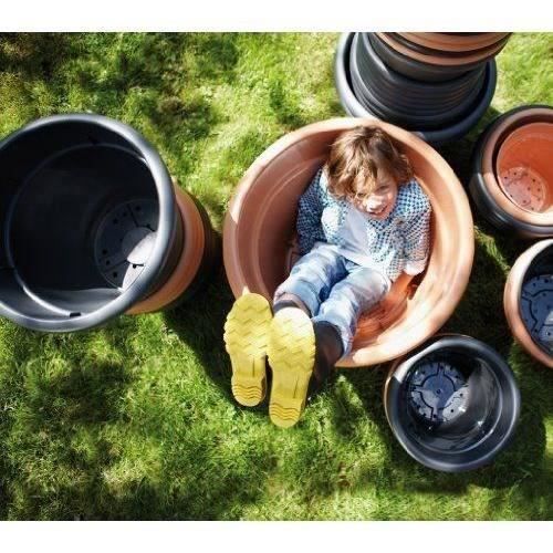Fioriera Elho Green Basics Cilinder 65 - Nera - Ø 64 x H 49 cm - da esterno - 100% riciclata
