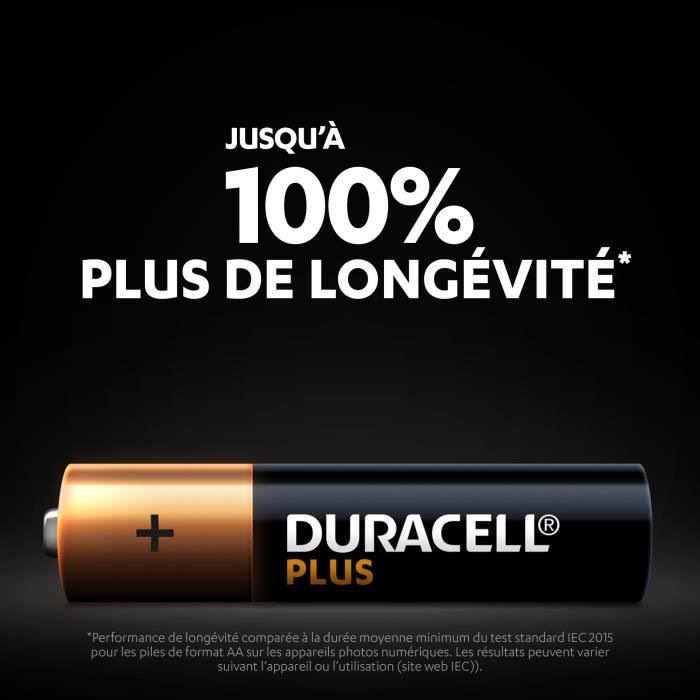 Duracell Plus Piles alcalines AAA, 1.5V LR03 MN2400, paquet de 8