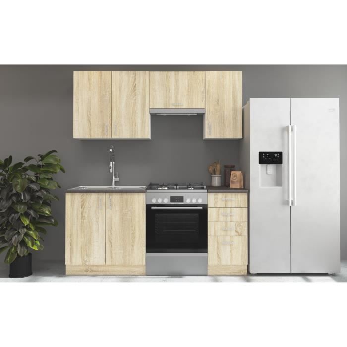 Cuisine complète modulable SARA 180 cm en chêne sonoma