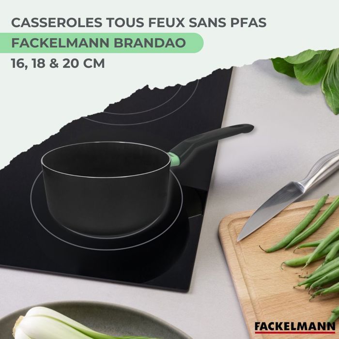 Image secondaire de Set de 3 casseroles antiadhésives en céramique Fackelmann - 16, 18 et 20 cm