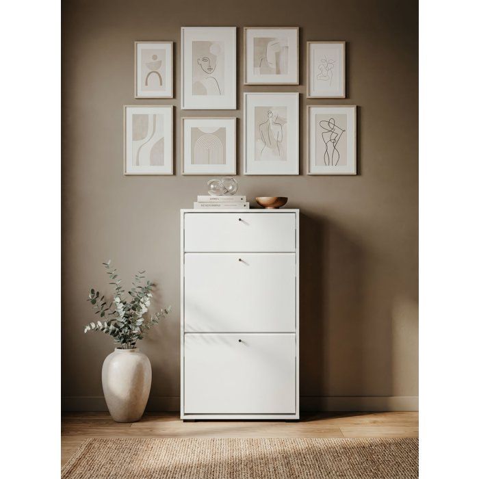 Image secondaire de Meuble à chaussures LÜNEBURG - Blanc - 12 paires - Design élégant