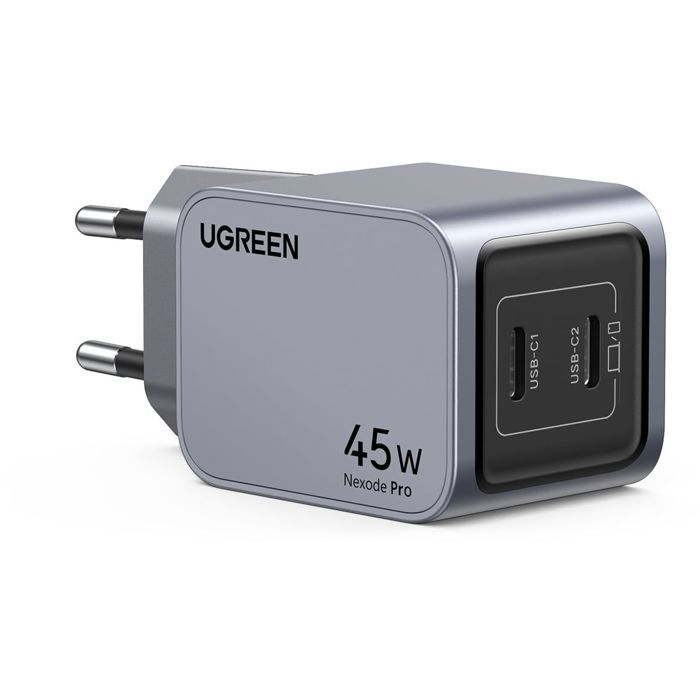 Image secondaire de Chargeur UGREEN GaN 2 Ports USB-C 45W - Gris Élégant