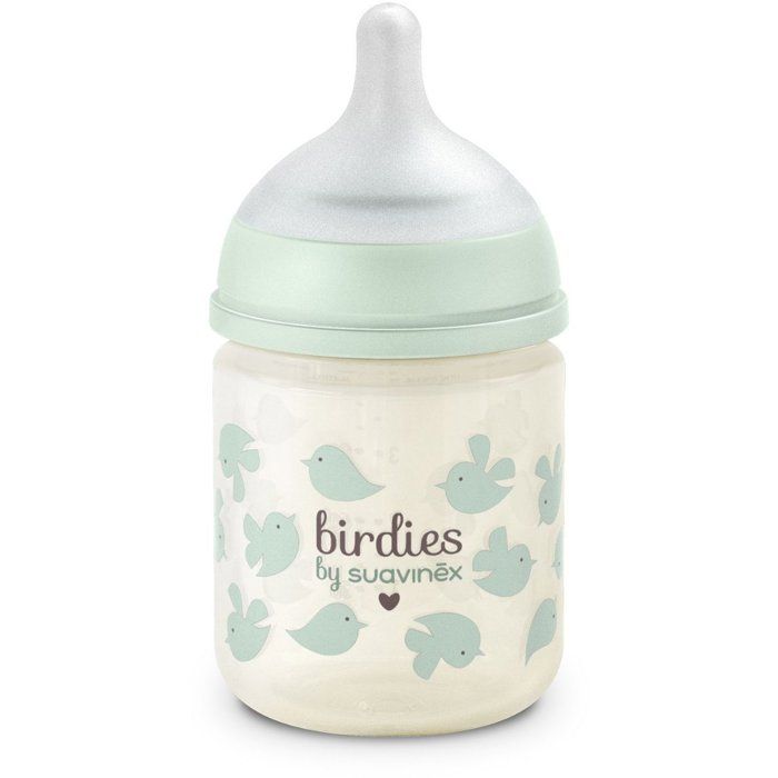 Biberon en Verre Birdies SUAVINEX avec Tétine SX Pro - 120 ml - Vert