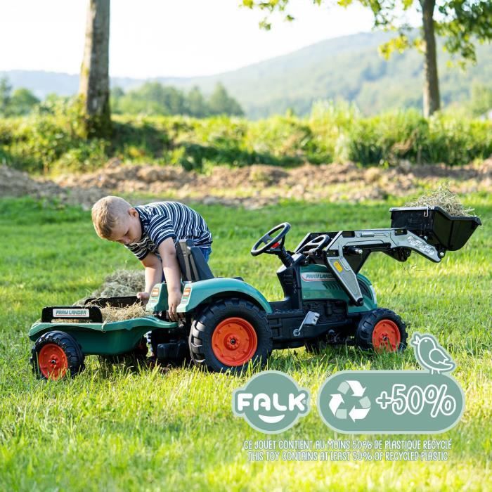 Image secondaire de Tractopelle à Pédales Farm Lander - FALK avec Remorque et Volant Directionnel