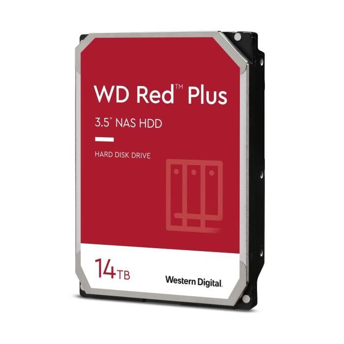 WD Red™ Plus - Disque dur Interne NAS - 14To - 7200 tr/min - 3.5 (WD140EFGX)