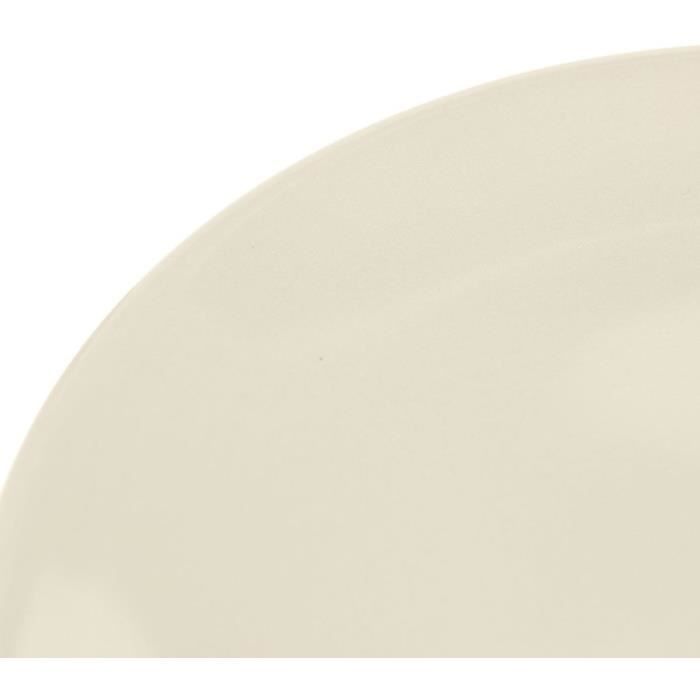 Lot 6 assiettes a dessert en faience 20cm - ivoire