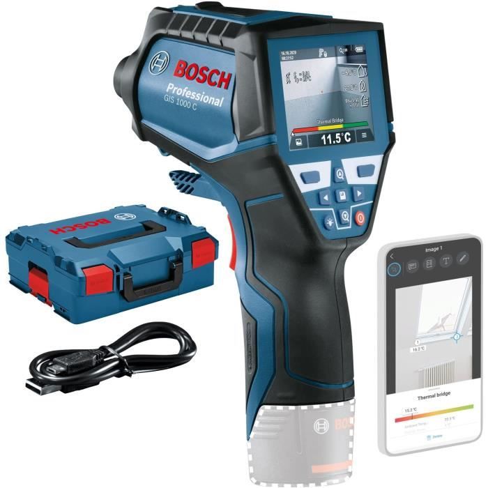 Image secondaire de Détecteur thermique Bosch Professional GIS 1000 C Bluetooth - avec LED (sans batterie ni chargeur) - 0601083308