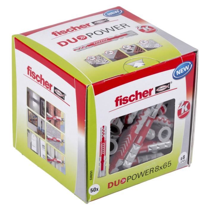 FISCHER - Cheville tous matériaux DuoPower 8x65 mm - Boîte de 50