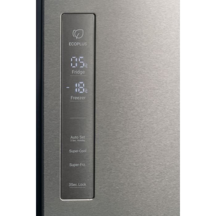 HAIER HTF-540DP7 Réfrigérateur multi portes Cube 90 Série 5 - 528 L (354+174) - Total no frost - Platinum Inox