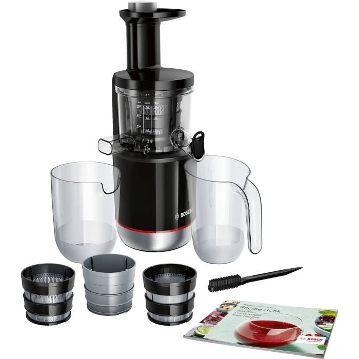 Extracteur de jus - BOSCH - MESM731M VitaExtract - Noir/inox - 150 W - 1 vitesse + reverse - syst. de s�curit� sur le couvercle