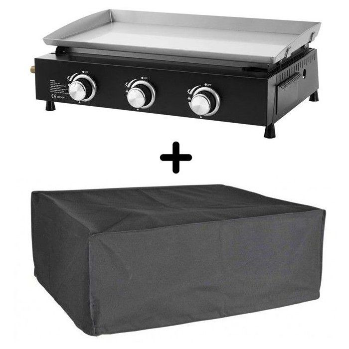 Plancha à Gaz Cookingbox Cuenca 3 Brûleurs - 61x35 cm en Acier Inoxydable