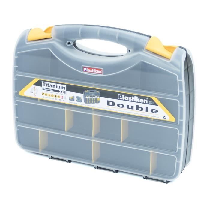 Organisateur a outil - Plastiken - 80382_NOIRE - Double - 38 cm - Titanium - En plastique