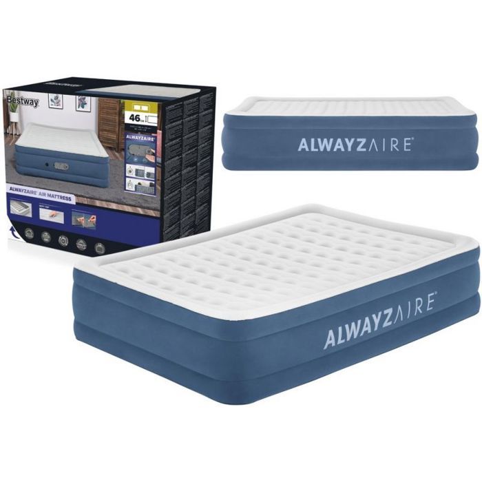 Matelas Gonflable Camping Bestway 203x152 cm - Bleu/Blanc