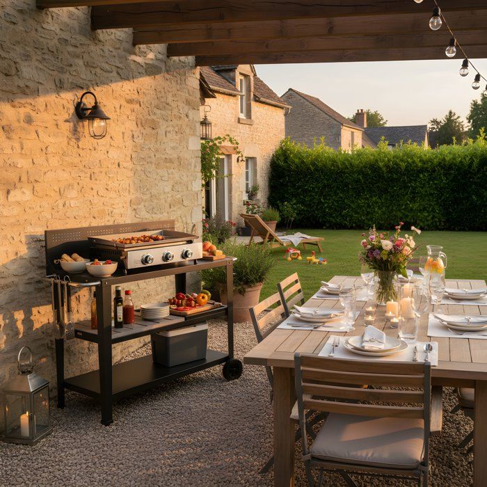 Image secondaire de Plancha à gaz Cookingbox Faro 3 brûleurs - Surface 61x35 cm en inox