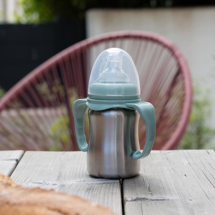 Image secondaire de Tasse d'apprentissage - THERMOBABY - Inox - 180 ml - Vert Cactus - Ergonomique et anti-fuites