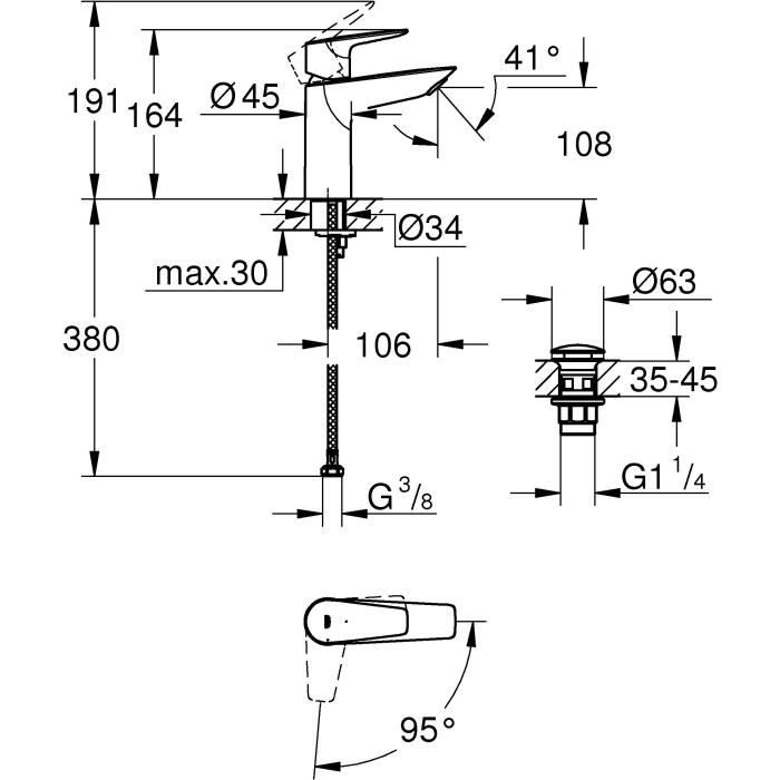 GROHE - Mitigeur monocommande Lavabo - Taille M