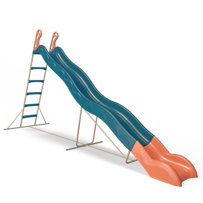 Image secondaire de Toboggan Valou 3,80 m Bleu et Corail pour Enfants