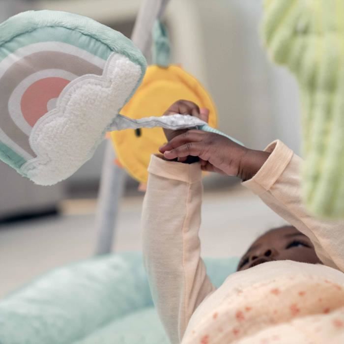 Alfombra de juego extra suave para bebé con 6 juguetes sensoriales desmontables