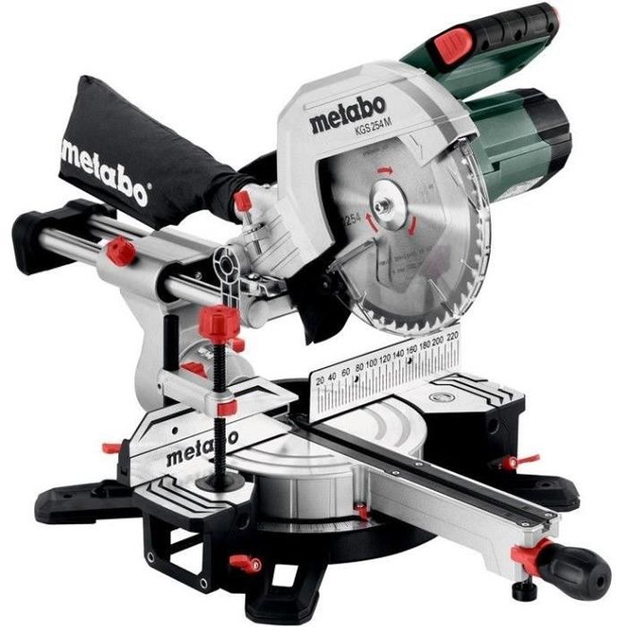 Troncatrice radiale - METABO - KGS 254 M - linea di taglio di precisione LED - 613254000 - NOVITÀ 2023