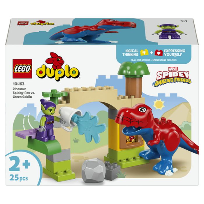 LEGO DUPLO Spidey-Rex contre le Bouffon Vert - Jeu de Construction