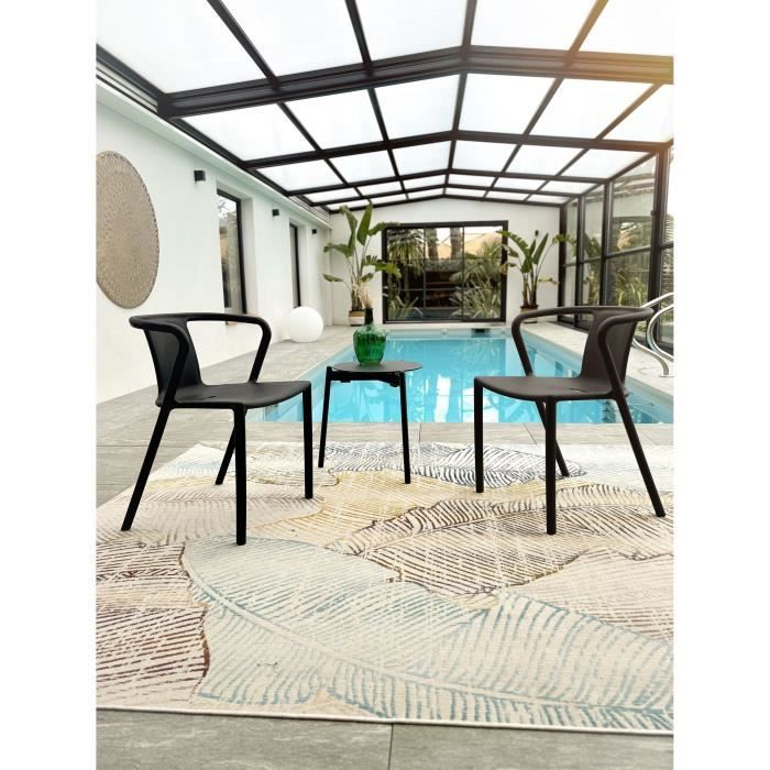 Image secondaire de Lot de 2 Fauteuils de Jardin Empilables DIEGO en Gris Anthracite