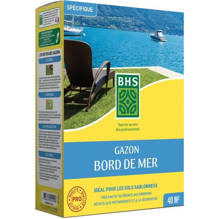 Prato - BHS - Seaside Lawn 1kg § 40m² § Resistente al vento, alla siccità, alla salinità § Bellissimo prato estivo, estetico e robusto.