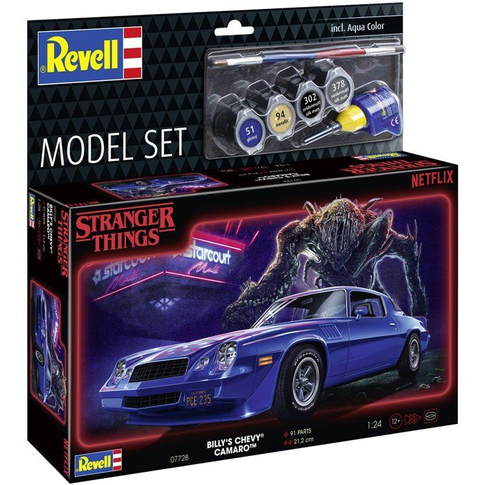 Image secondaire de Maquette Billy's Chevy Camaro Z/28 - Stranger Things avec Colle et Peintures