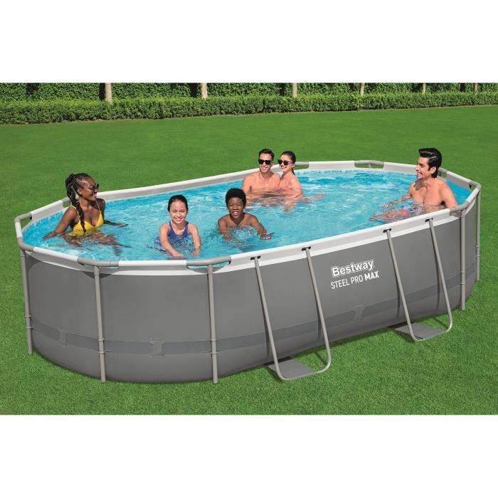 Image secondaire de Kit Piscine Hors Sol Ovale BESTWAY Steel Pro Max - 488 x 305 x 107 cm avec Filtre et Échelle