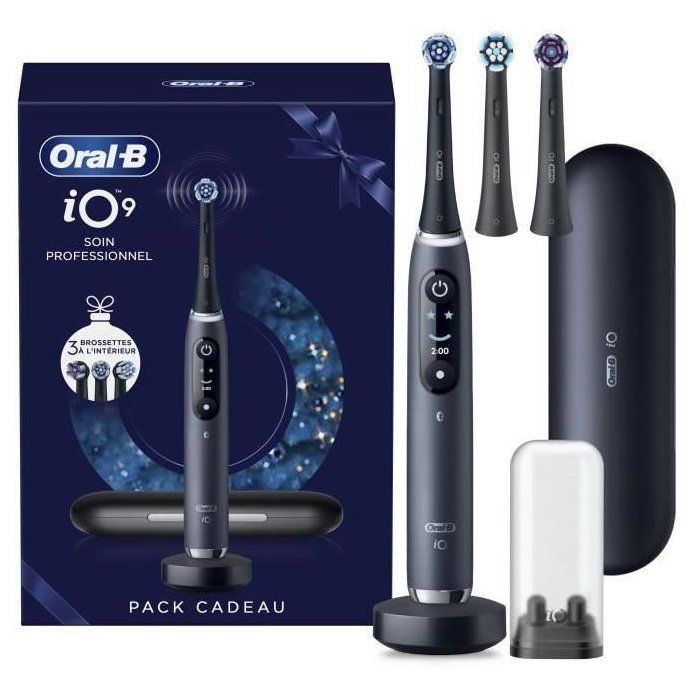 Brosse à dents électrique connectée Oral-B iO 9 Edition Noël - Noir