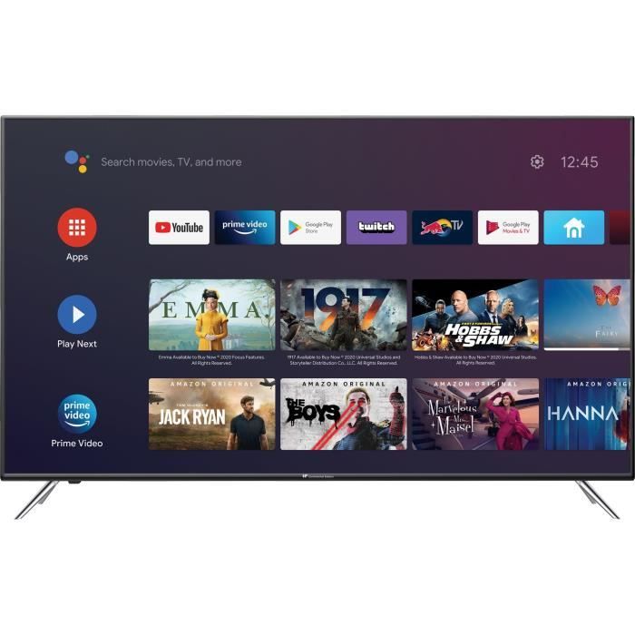 Continental Edison - Android TV QLED 50 (127cm) - 4K Ultra HD - Wifi - Bluetooth Netflix