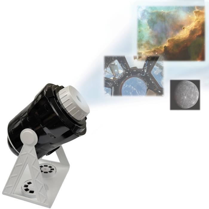 Proiettore planetario parlante a 360° con 24 proiezioni, mappa delle costellazioni e libretto didattico (francese/inglese)
