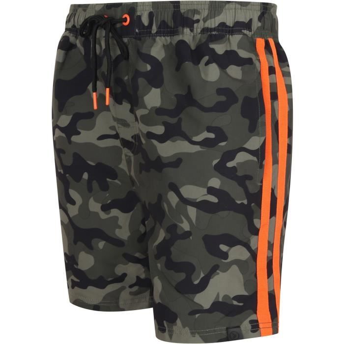 DISSIDENT Short de Bain Camouflage/Orange Homme