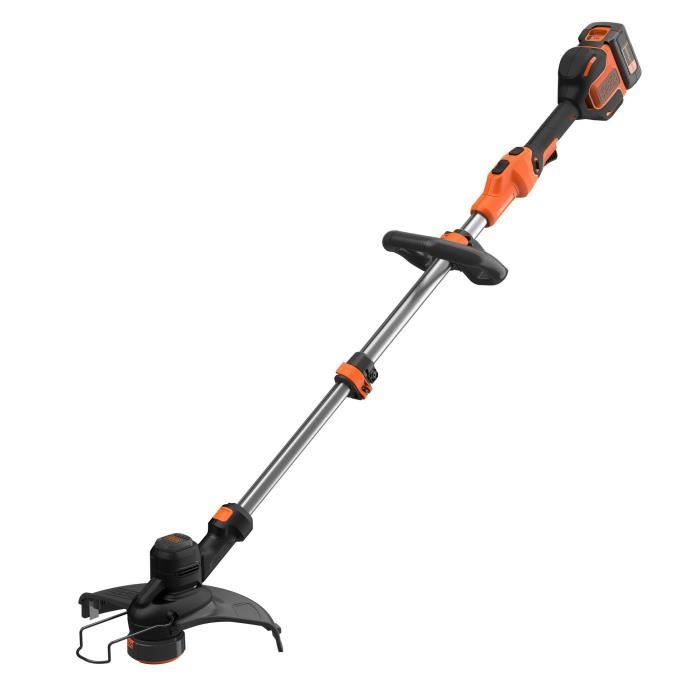 Black+33cm wireless 33cm cutter Decker BCST636L1 -QW 36V 2.5 Ah PowerCommand Pivotant 180 � - Telescopic tube - 2 handles
