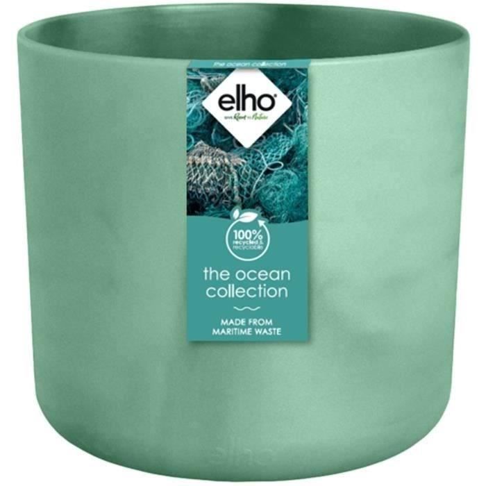 ELHO The Ocean Collection Vaso da fiori rotondo 22 - Verde - Ø 22 x H 20 cm - interno - 100% riciclato