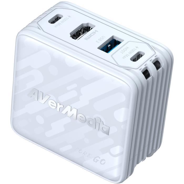 Caricabatterie GaN - AVERMEDIA - 100W con uscita HDMI 4K GC313 Bianco