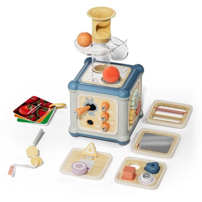 Cube multiactivités 10 en 1 en bois, Jeu éducatif, Des 12 mois, Topbright