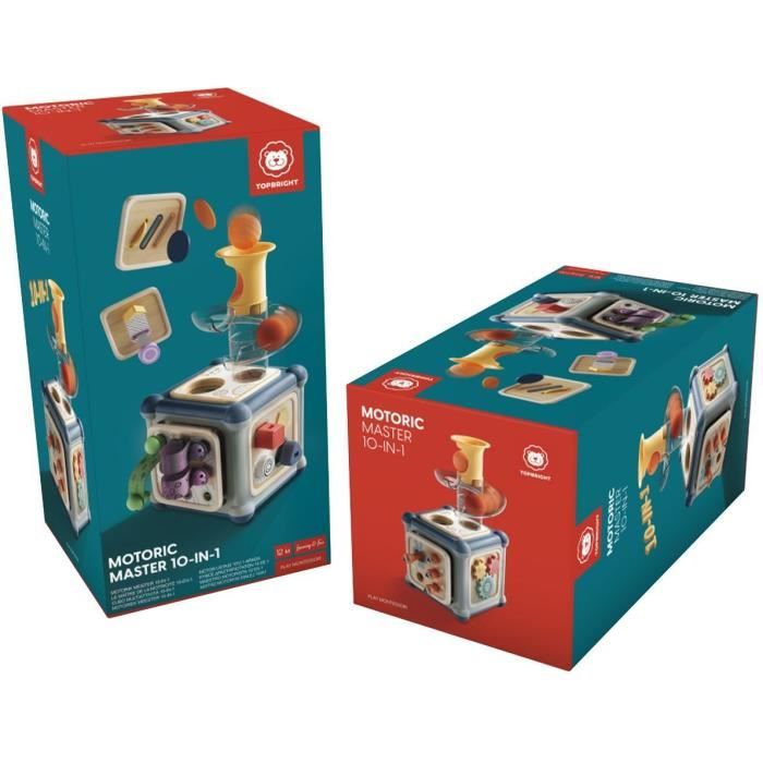 Image secondaire de Cube multiactivités 10 en 1 en bois, Jeu éducatif, Des 12 mois, Topbright