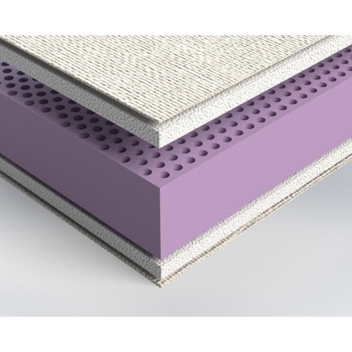 WEBED Ensemble matelas + sommier relaxation 180 x 200 - Latex - 18 cm - Mi-ferme et équilibré - Gris - MALAGA