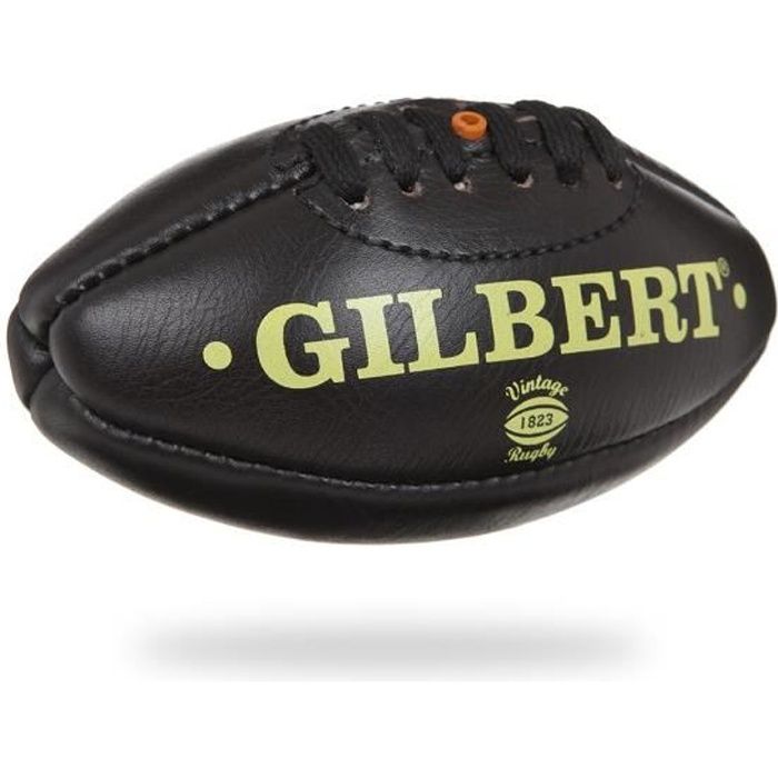 GILBERT Ballon de rugby VINTAGE - Taille Mini - Cuir - Noir