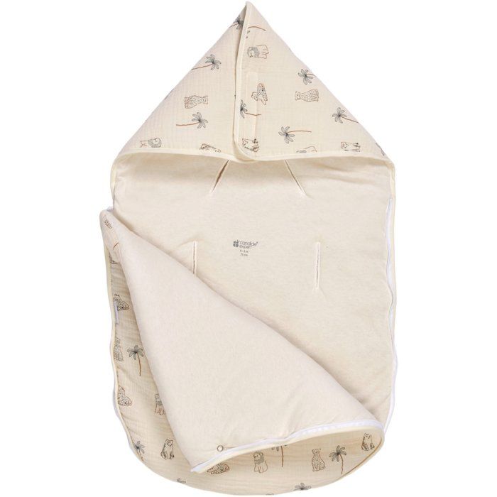 Image secondaire de Nid d'ange CANDIDE 70 cm pour bébé - Blanc avec imprimé tigre