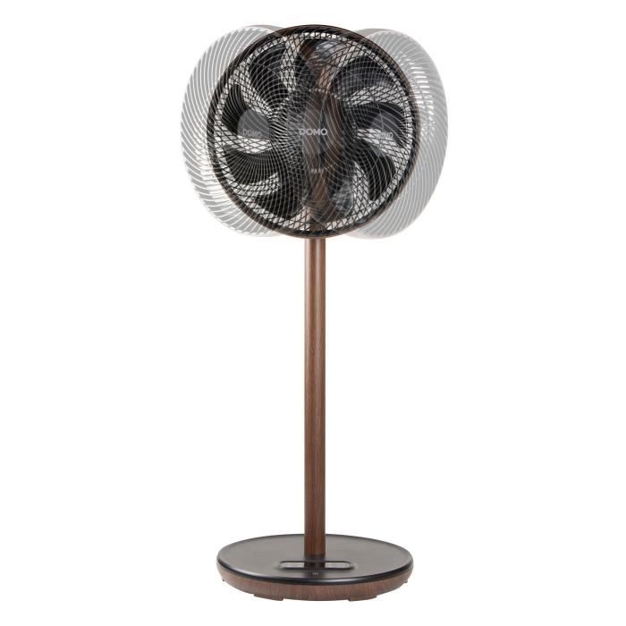 Image secondaire de Ventilateur sur pied - DOMO - 26 W - Bois - ECO consommation - Silencieux - 9 vitesses - Affichage LED - Télécommande inclus