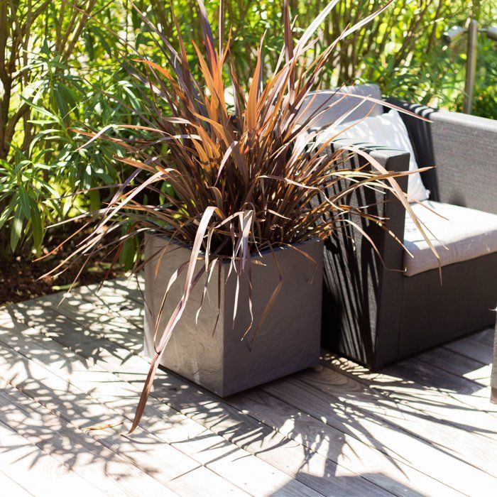 Image secondaire de Pot de Fleurs Carré Volcania Up - 21L en Gris Anthracite