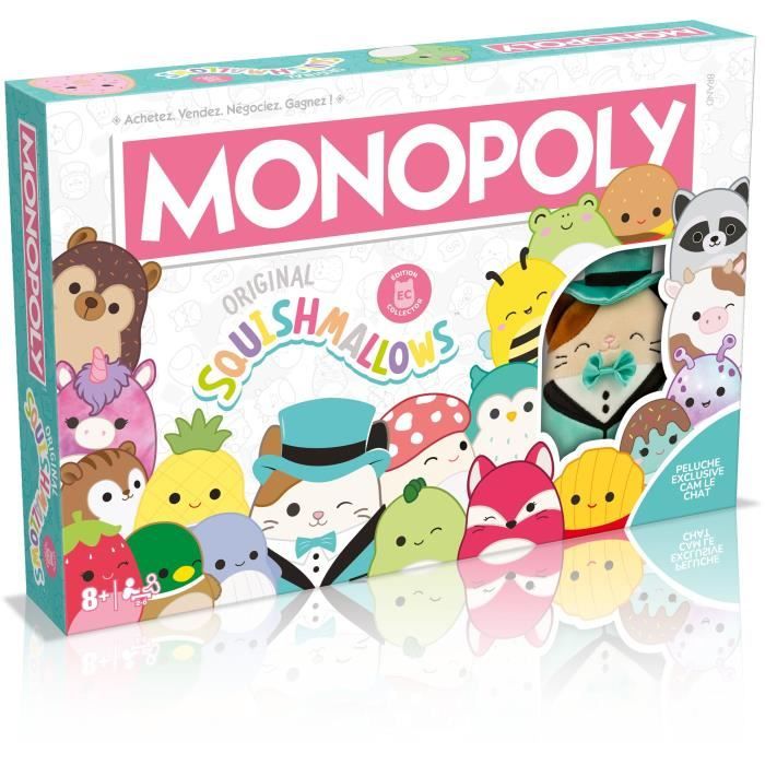 Monopoly Squishmallows - Board game - WINNING MOVES - Monopoly with Squishmallows plush toys.