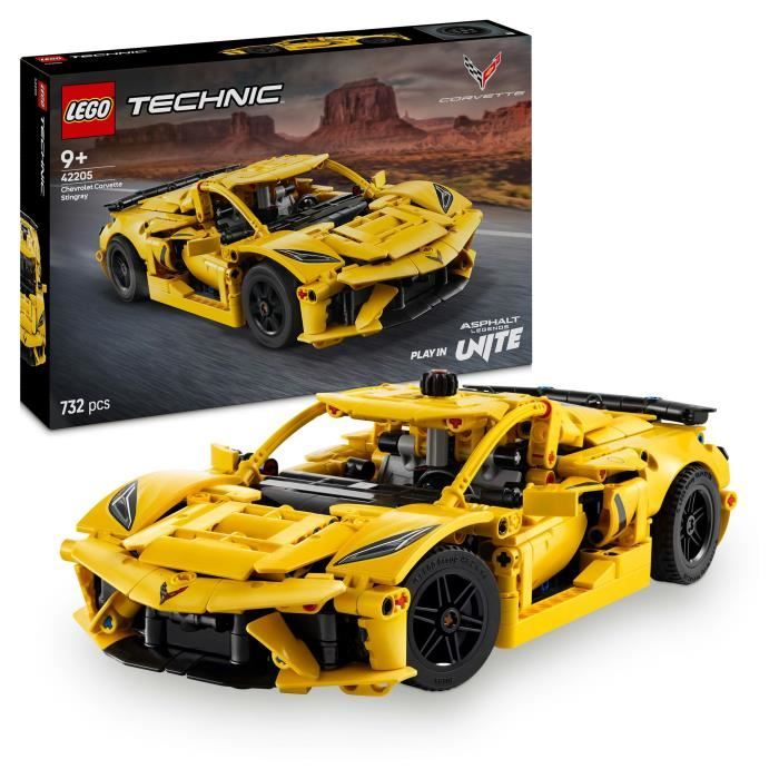 LEGO Technic 42205 Chevrolet Corvette Stingray - Voiture de sport pour garçon des 9 ans